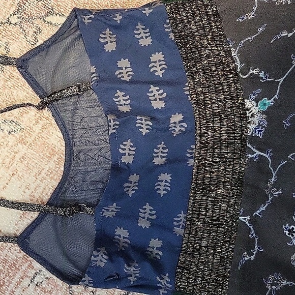 Free People Embelished Lined Back Stretch Side Zip Boho Sundress - Size 4 - Picture 6 of 10